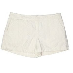 Alya White Eylet Cotton Shorts Pockets Size Small